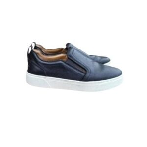 Vionic Leather Kimmie Black White Slip On Tennis Shoe Loafer Sneaker Women 7.5